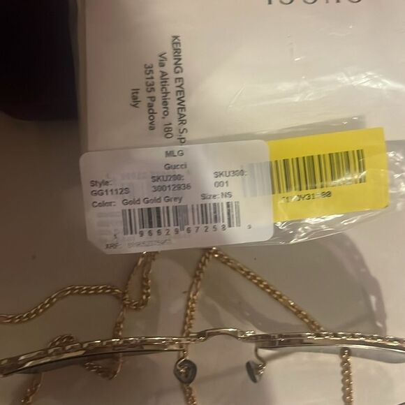 NWT GUCCI 54MM Rectangle Sunglasses Chain-Embellished Sunglasses - Picture 8 of 16